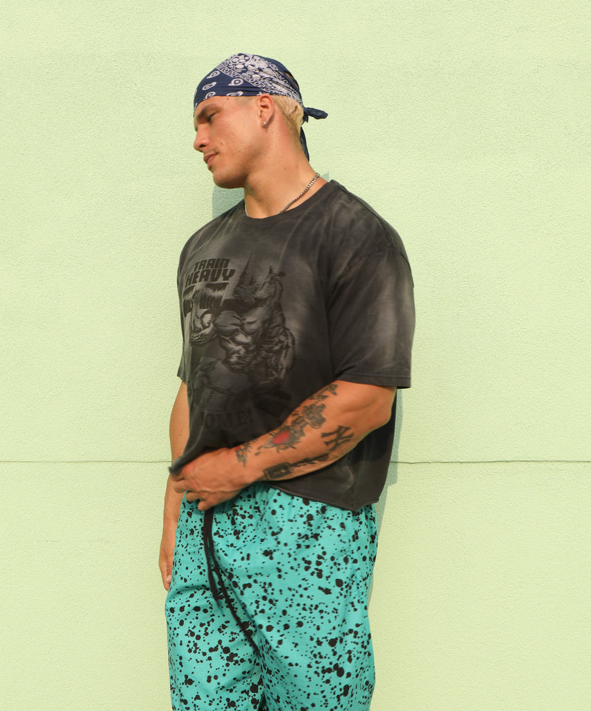 Strong: "Train Heavy" Washed Cropped Tee