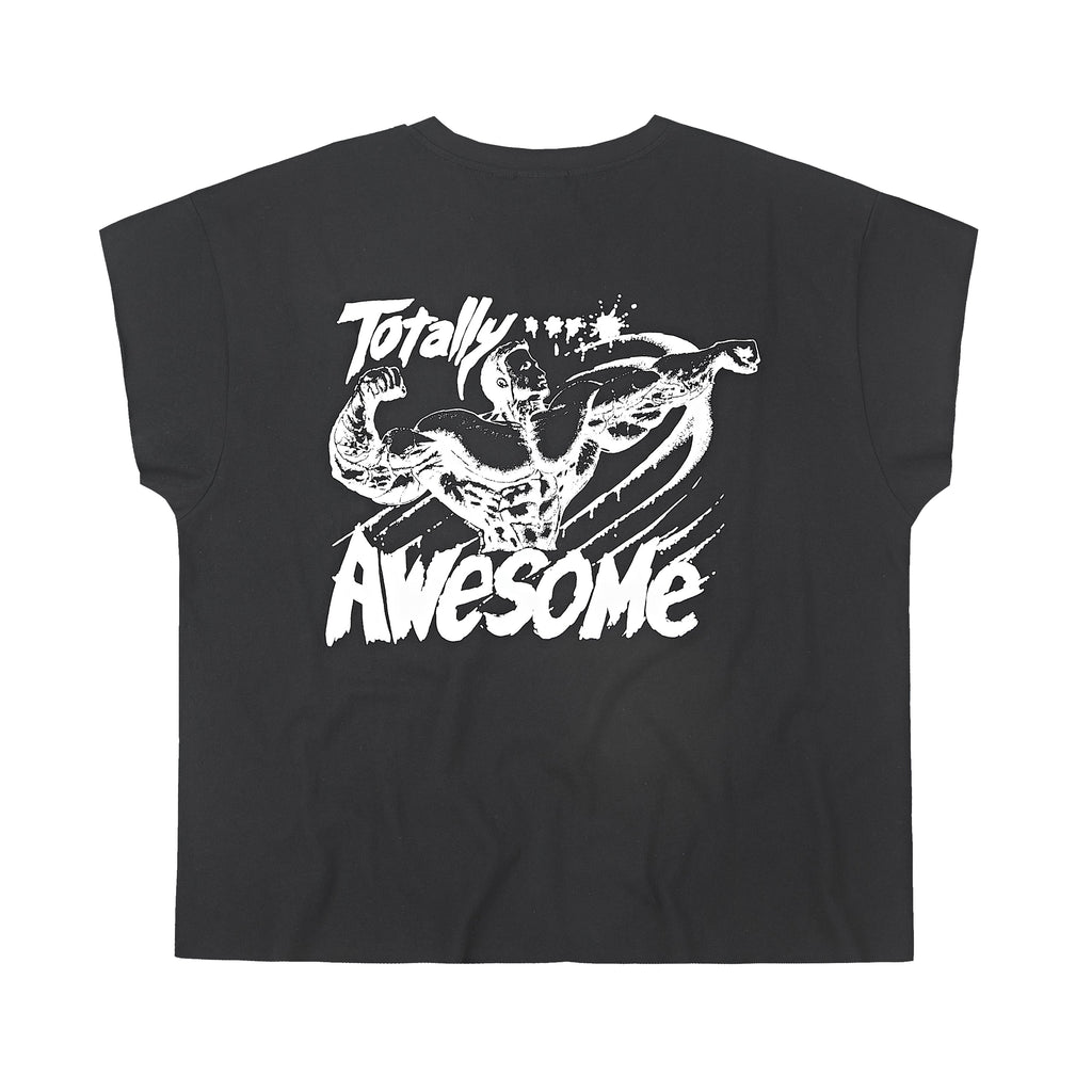 Strong: "Totally Awesome" Cropped Cap Sleeve Tee