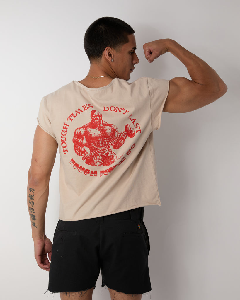 Shredded: "Tough Times" Cropped Cap Sleeve Tee