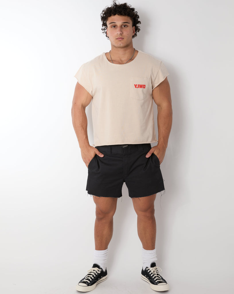 Shredded: "Tough Times" Cropped Cap Sleeve Tee