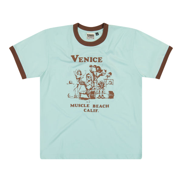 Venice Beach "Babes, Biceps" Ringer Tee