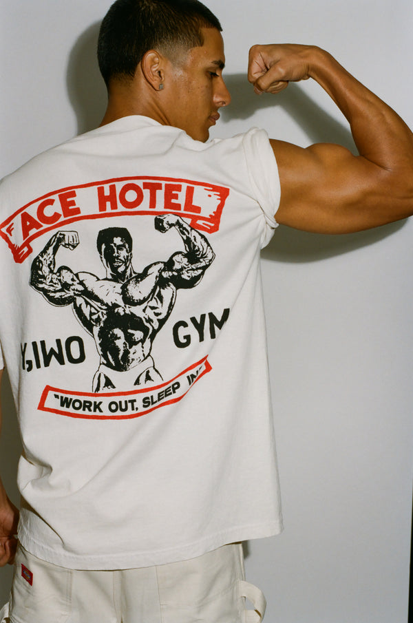 Ace Hotel "He Works Out" Pocket Tee