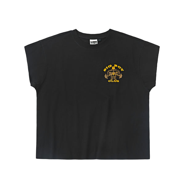 "Big Boy Club" Cropped Cap Sleeve Tee