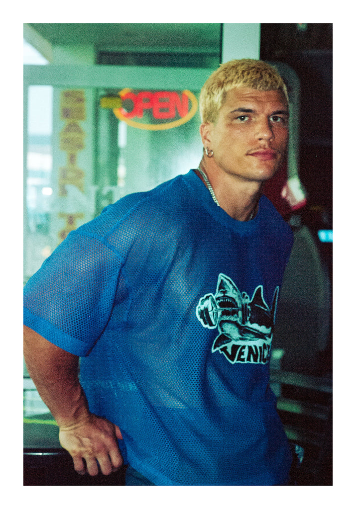 Strong: "Venice Shark" Mesh Football Tee