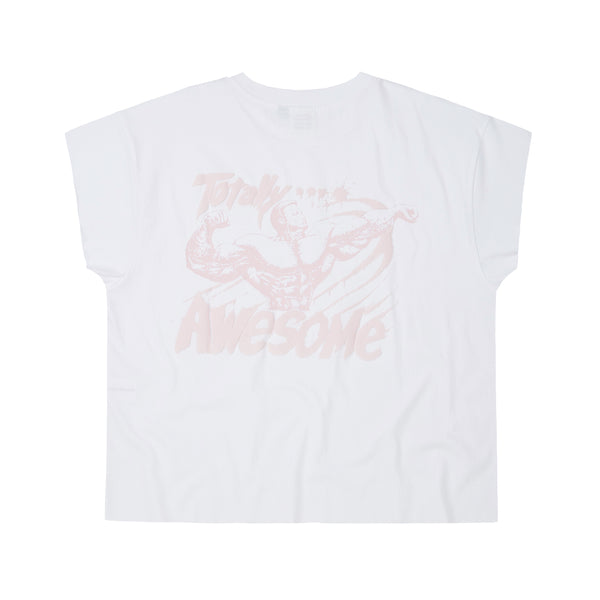 Strong: "Totally Awesome" Cropped Cap Sleeve Tee