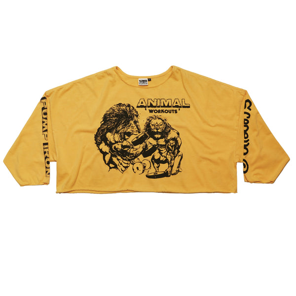 Shredded: "Animal Workouts" Cropped Box Cut Long Sleeve