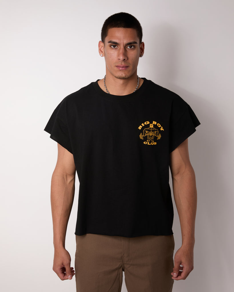 "Big Boy Club" Cropped Cap Sleeve Tee