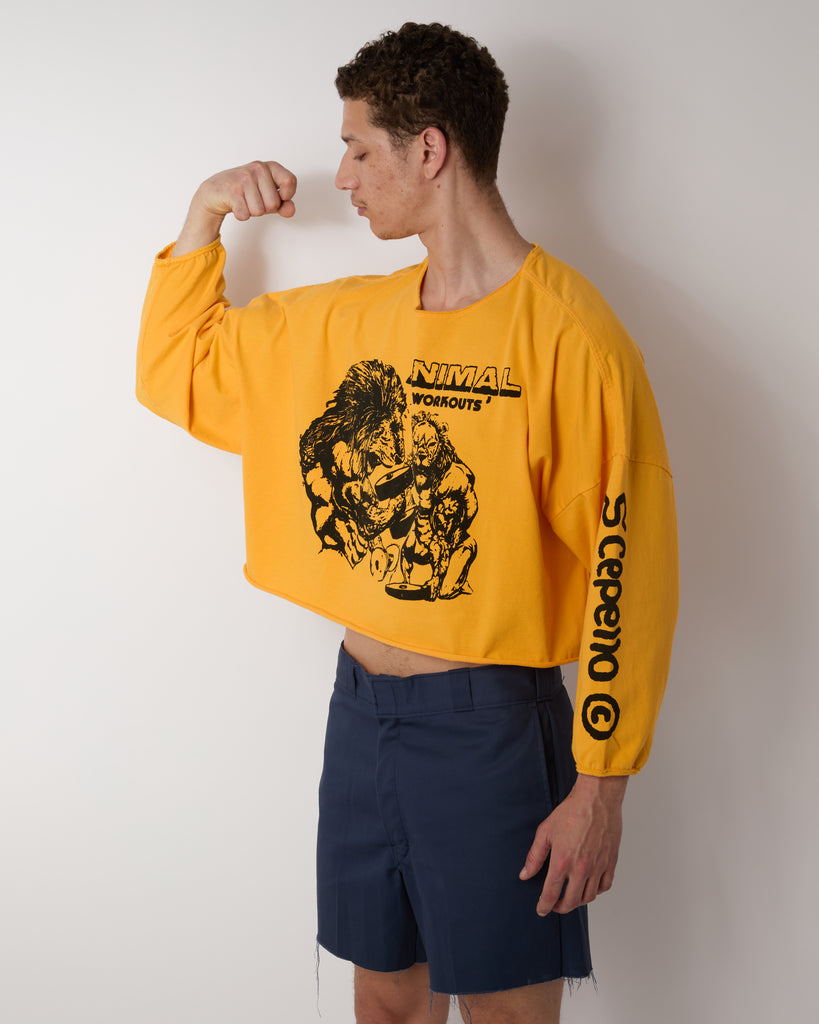 Shredded: "Animal Workouts" Cropped Box Cut Long Sleeve