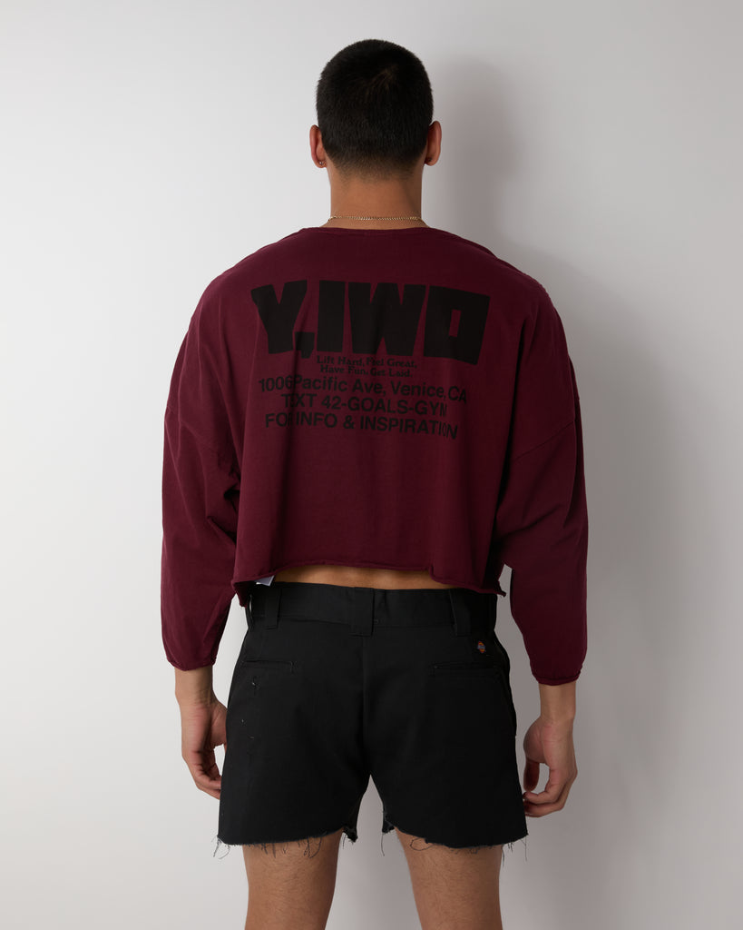 Shredded: "Bad Dogs" Cropped Box Cut Long Sleeve