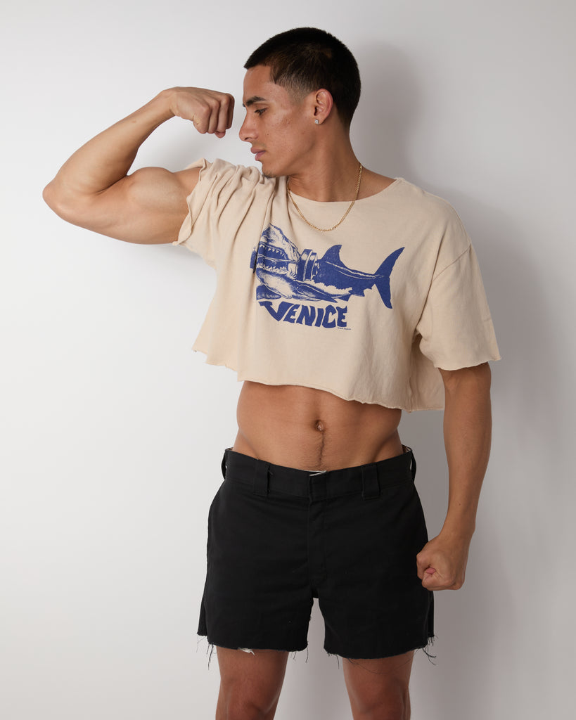 Shredded: "Venice Shark" Mid Crop Tee