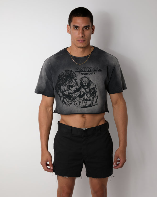 Shredded: "Animal Workouts" Mid Crop Tee