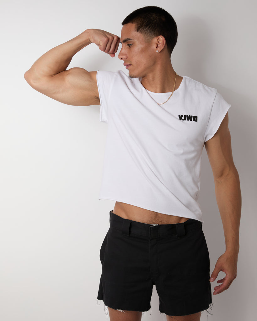 Shredded: “Bad Dogs” Cropped Cap Sleeve Tee