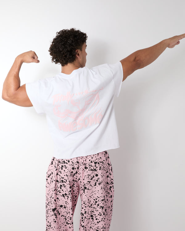Strong: "Totally Awesome" Cropped Cap Sleeve Tee