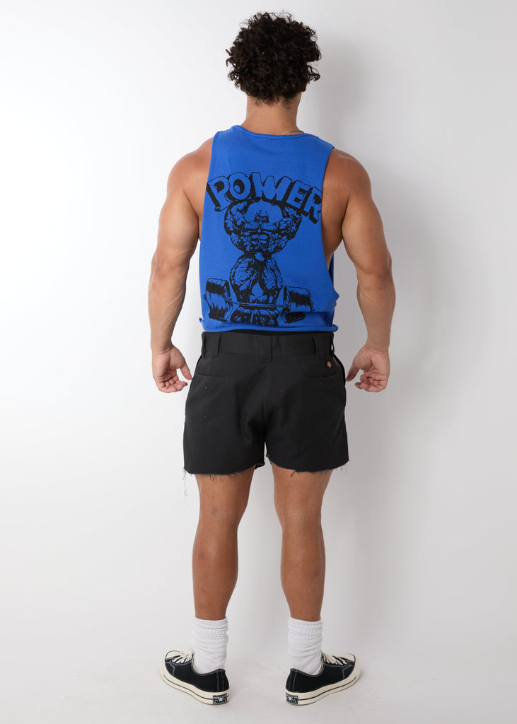 Shredded: "Power Crazy" Cropped Side Cut Tank